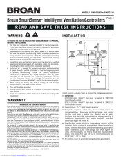Broan SmartSense SMSC080 Instructions Manual