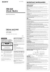 Sony DREAM MACHINE ICF-C390 Operating Instructions