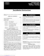 Carrier CNPVU1814ACA Installation Instructions Manual