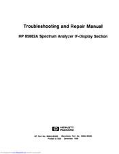 HP 85662A Troubleshooting And Repair Manual