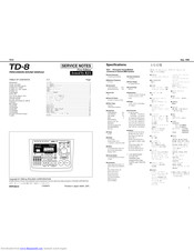 Roland V-Drums TD-8 Service Notes