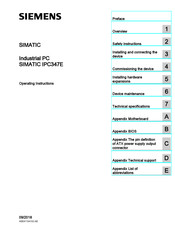 Siemens SIMATIC IPC347E Operating Instructions Manual