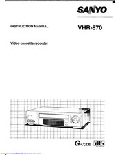Sanyo VHR-870 Instruction Manual