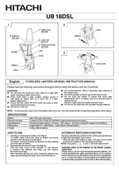 Hitachi UB 18DSL Instruction Manual