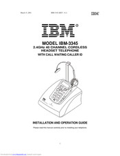 IBM IBM-3345 Installation And Operation Manual