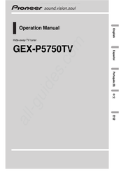 Pioneer GEX-P5750TV Operation Manual