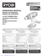 Ryobi P214 Operator's Manual