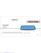 Audiovox RVM740SM Quick Manuals