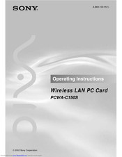 Sony PCWA-C150S - Wireless Lan Pc Card Operating Instructions Manual