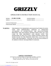 Grizzly 512 Series Instruction Manual
