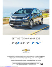 Chevrolet BOLT EV 2019 Getting To Know Manual