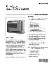 Honeywell R7140L Installation Instructions Manual