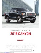 GMC Canyon 2019 Quick Reference Manual