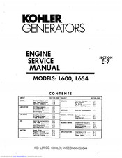 Kohler l654 Service Manual