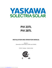 YASKAWA PVI 23 TL Installation And Operation Manual