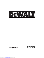 DeWalt DWE357 Original Instructions Manual