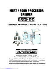 Harbor Freight Tools 45703 Assembly And Operating Instructions Manual