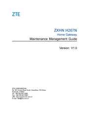 Zte ZXHN H267N Management Manual