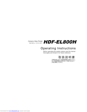 Hitachi HDF-EL800H Operating Instructions Manual