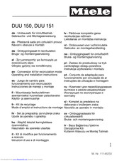 MIELE DUU 151 Operating And Installation Instructions