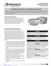 Greenheck RSFP Installation, Operation And Maintenance Manual