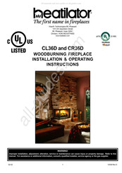 Heatilator CR36D Installation & Operating Instructions Manual