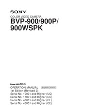 Sony BVP-900WSPK Operation Manual