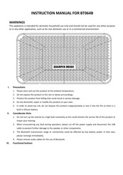 Sharper Image BT064B Instruction Manual