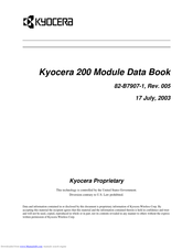 Kyocera 200 Data Book