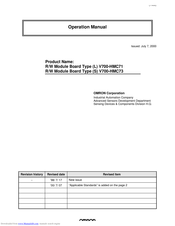 OMRON V700-HMC71 Operation Manual