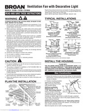 Broan 761RB Installation Manual
