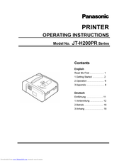 Panasonic JT-H200PR Series Operating Instructions Manual