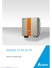 Delta SOLIVIA 2.5 AP G3 TR Operation And Installation Manual