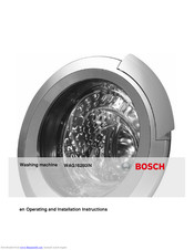 Bosch WAG16260IN Operating And Installation Instructions