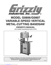 Grizzly G0806 Owner's Manual