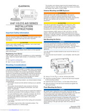 Garmin VHF 115 AIS Series Installation Instructions Manual