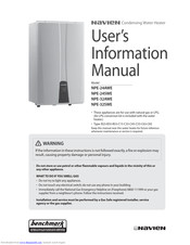 Navien NPE-32SWE User's Information Manual
