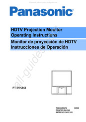 Panasonic PT-51HX43 Operating Instructions Manual