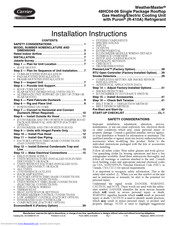 Carrier WeatherMaster 48HC04 Series Installation Instructions Manual