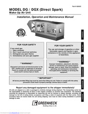 Greenheck DG Installation, Operation And Maintenance Manual