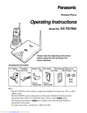 Panasonic KX-TD7895 - Digital Spread Spedtrum Telephone Operating Instructions Manual