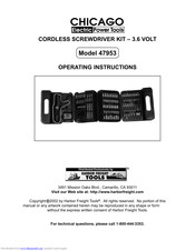 Harbor Freight Tools Chicago Electric 47953 Operating Instructions Manual