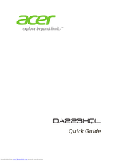 Acer DA223HQL Quick Manual