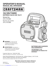 Craftsman 315.101260 Operator's Manual