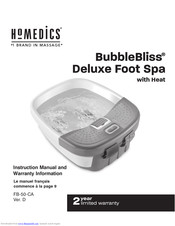 HoMedics BubbleBliss FB-50 Instruction Manual