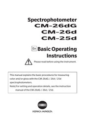 Konica Minolta CM-26d Basic Operating Instructions Manual