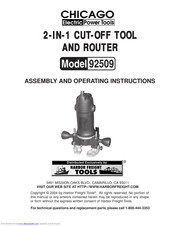 Harbor Freight Tools Chicago Electric 92509 Assembly And Operating Instructions Manual