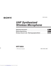Sony WRT-800A Operating Instructions Manual
