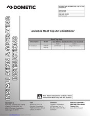Dometic 489516A series Installation & Operating Instruction