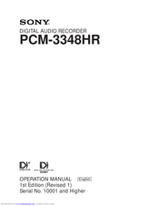 Sony PCM-3348HR Operation Manual